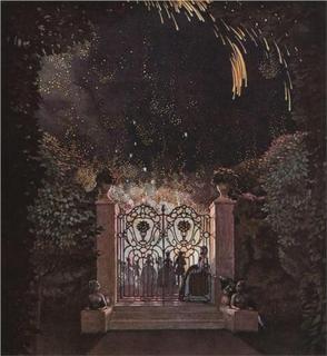 Fireworks in the Park by Konstantin Somov--image from wikipaintings.org